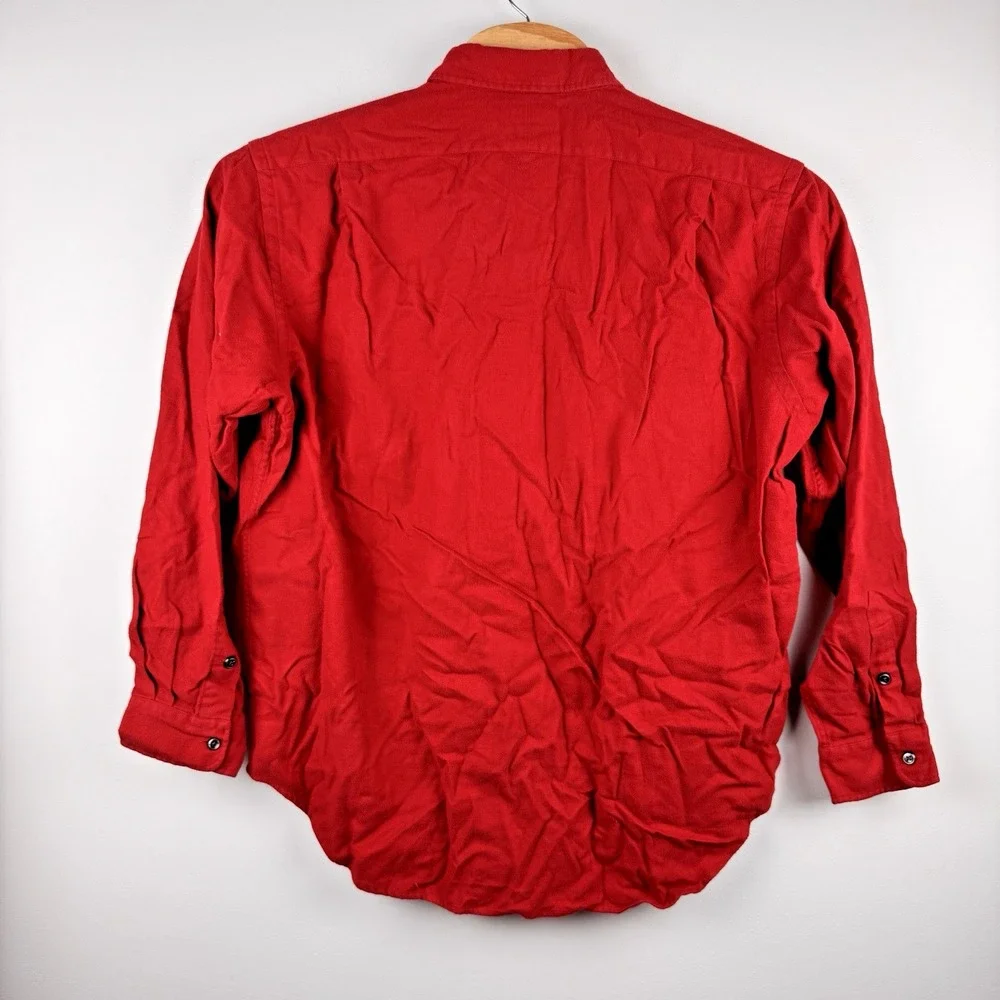Polo Ralph Lauren Men XL Red Solid Long Sleeve Button Up G.I. Shirt Work Pockets